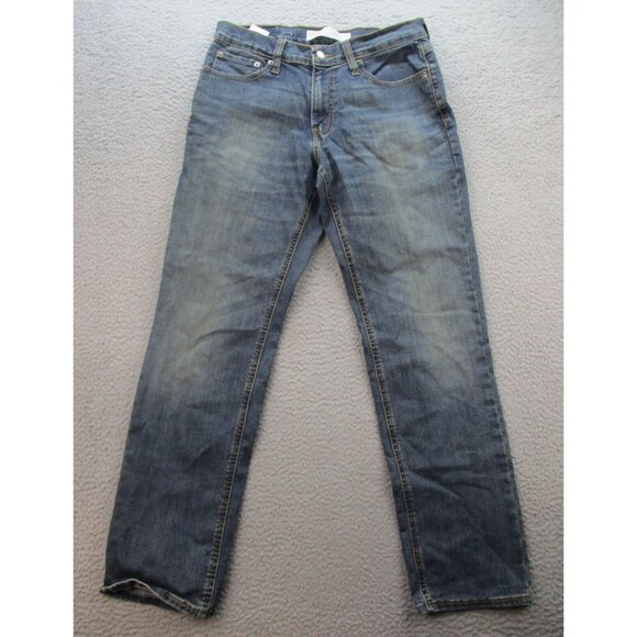 Levi's Athletic Fit Jean's Men's 30x32 Blue Dark Wash Straight Leg Denim Pants - Picture 1 of 9